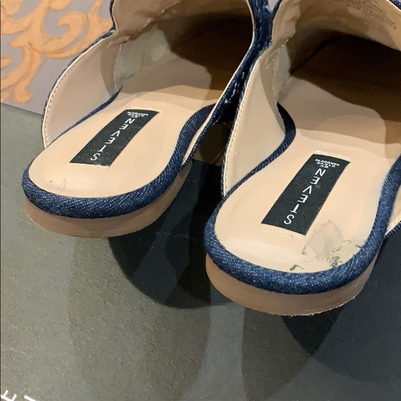 Denim embroidered slides W-10 Steve Madden Auth. - Picture 6 of 8